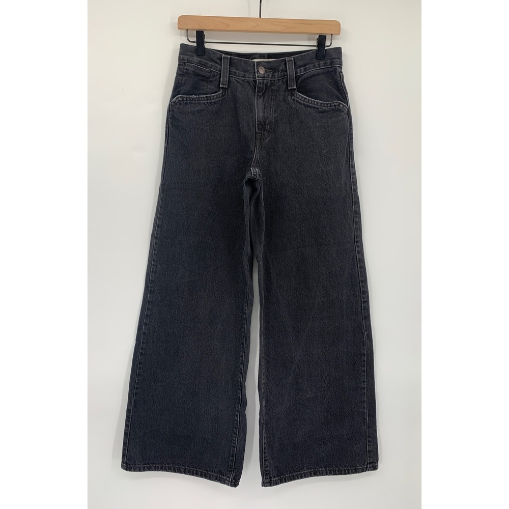 Levis 94 Baggy Wide Leg Women 25 Black Cotton Denim Pants